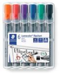 STAEDTLER Lumocolor 356 B Flipchart Marker Készlet - 2-5 mm, Vágott, 6 Különböző Szín (356 B WP6)