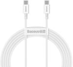 Baseus Type-C - Type-C gyorstöltő adatkábel, fast charging, fehér, 1M, 100W, Baseus Superior Series