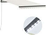 vidaXL krémszínű kézzel kihúzható LED-es napellenző 300 x 250 cm (3055221)