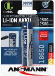 ANSMANN 18650 Li-ion 2600mAh védett akkumulátor USB töltéssel (1307-0002) (1307-0002)