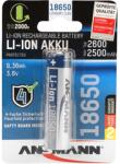 ANSMANN 18650 Li-ion 2600mAh védett akkumulátor (1307-0000) (1307-0000)