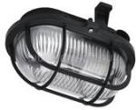 Anco 321183 max 60W IP44 230V E27 műanyagrácsos fekete ovális hajólámpa (ANCO_321183) (ANCO_321183)