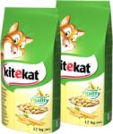 Kitekat Hrană uscată pentru pisici cu pui și legume 2x12 kg