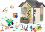 Smoby Set căsuța grădinarului cu set sport Garden House Life Smoby extensibilă și roabă cu stropitoare și unelte de grădină (SM810408-18) Casuta pentru copii