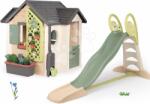 Smoby Set căsuța grădinarului cu tobogan XL de 2, 3 m cu apă Garden House Life Smoby extensibilă cu ghivece (SM810408-2) Casuta pentru copii