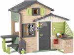 Smoby Căsuța Prietenilor cu clopoțel pentru vizită Friends Evo-Playhouse Life Smoby extensibil în culoare maro naturală (SM810253-2L) Casuta pentru copii