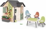 Smoby Set căsuța grădinarului cu cu loc de stat lângă masă Garden House Life Smoby extensibilă cu ghivece (SM810408-10) Casuta pentru copii