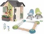 Smoby Set căsuța grădinarului cu pistă de aventură Adventure Garden House Life Smoby extensibilă cu ghivece și 2 scaune KidChair (SM810408-19) Casuta pentru copii