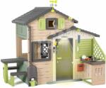 Smoby Căsuța Prietenilor cu iluminat în grădină Friends Evo Playhouse Life Smoby extensibilă în culori naturale maro (SM810253-2R) Casuta pentru copii