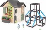 Smoby Set căsuța grădinarului și cățărătoare cu 3 etaje Tower Kraxxl Garden House Life Smoby extensibilă cu ghivece (SM810408-12) Casuta pentru copii