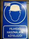  munkavédelmi tábla pvc 160x250 fejvédő haszn. kötelező