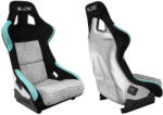 SLIDE Racing seat SLIDE KS2 Premium Black & Mint & Quilted Grey Suede Silver Glitter