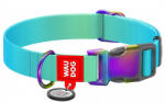  Nylon collar with QR code for Waudog gradient dog, blue , size XL (46502) (46502)