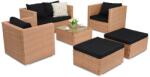 Garden Point Roma Coffee 4 technorattán kerti bútorok + 2 puffok, mézszínű (GAP418-2PU)