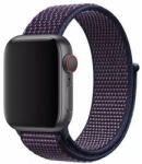Apple Watch 4-6, SE, SE (2022) (38 / 40 mm) / Watch 7-9 (41 mm) / Watch 10 (42 mm), textíl pótszíj, szilikon keret, állítható, Devia Delux Sport3, sötétkék