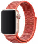 Apple Watch 4-6, SE, SE (2022) (38 / 40 mm) / Watch 7-9 (41 mm) / Watch 10 (42 mm), textíl pótszíj, szilikon keret, állítható, Devia Delux Sport3, narancssárga