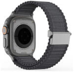 Apple Watch 4-6, SE, SE (2022) (42 / 44 mm) / Watch 7-9 (45 mm) / Watch 10 (46 mm) / Watch Ultra 1-2 (49 mm), textíl pótszíj, nylon, állítható, hullámos kialakítású akasztórész, Dux Ducis YC, sötétszürke