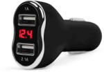  Autós szivargyujtó adapter 2xusb, feszmérövel fekete 55054bk