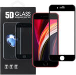 Apple 7 / 8 / SE 2020 / SE 2022 üvegfólia, tempered glass, előlapi, 5D, edzett, hajlított, fekete kerettel