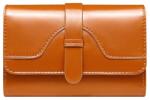 Clavi Portofel de Dama Din Piele Naturala, Clavi, Compact, Design Vintage, Blocare RFID Maro deschis