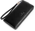 Clavi Portofel de Dama din Piele Naturala Clavi, spatios, cu protectie RFID Negru