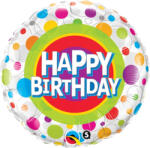 Qualatex Szülinapi fólia lufi 18" 45cm Happy Birthday (LUFI423791)
