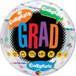 Qualatex Ballagási Bubbles lufi 22" 56cm , Happy Graduation (LUFI851333)