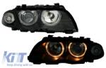 KITT Lightning Első lámpák BMW E46 4D 98-01 _ 2 körgyűrű_fekete (SWB02ADB)