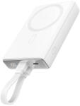  Külső akkumulátor power bank 10000mAh magsafe kompatibilis PD20W 1xUSB-C lightning kábellel kijelzővel Joyroom - Fehér-1 (JR-PBM01 Wh)