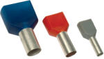 Tracon Szigetelt (pa6.6) Iker-érvéghüvely, ónozott Elektrolitréz, Kék, 2×16mm2, L=14, 5mm(e26i) (tr-e26i)