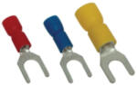 Tracon Kv6 Szigetelt Villás Saru, ónozott Elektrolitréz, Kék, 2, 5mm2, M6, (d1=2, 3mm, D2=6, 6mm), Pvc (tr-kv6)