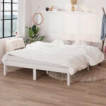 vidaXL Double fehér tömör fenyőfa ágykeret 135 x 190 cm (VD810123)