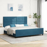 vidaXL Ágykeret Sötét Kék 200x200 cm Bársony (VD3344967)
