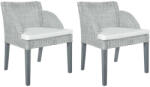 vidaXL 2 db szürke természetes rattan étkezőszék párnával (VD325488)