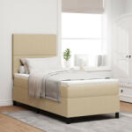 vidaXL Boxspring ágy matraccal, világos bézs, 90x200 cm, kordbársony szövet (VD3337542)