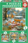 Educa Puzzle pentru copii Educa 4 în 1 - Orașul iepurilor (EDU20217) Puzzle