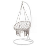 Leziter Cardenas függőfotel állvánnyal szürke-fehér (WST-01-Grey_SW-007-STWH) - homelux