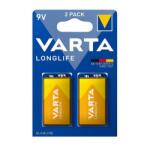 VARTA LONGLIFE tartós elem 6LR61, alkáli, 2db/csomag 4122101412 (4122101412)