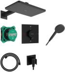 Hansgrohe Raindance Alive Q zuhany készlet beépített termosztáttal trópusi zuhany opcióval fekete 24620670