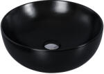 Eros RAISE - PULTRA ültethető - Top Counter - porcelán mosdó - MATT FEKETE - O - Ø 41 cm (82MC6423) - gardenet