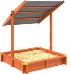 Spielwerk Cutie de nisip cu acoperiș Sami, din lemn de brad, 120x120x120cm