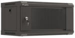 Lanberg WF03-5304-10B 19" 4U SZÉL: 540mm MÉLY: 350mm MAG: 281mm lapraszerelt üvegajtós fekete fali rack szekrény - ipkameradiszkont