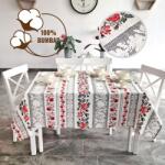Pucioasa Fata de masa teflonata din bumbac, rotunda, diametru 140cm, model traditional Fata de masa