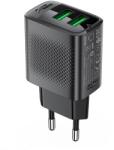 ACEFAST A86 hálózati töltő - 2xUSB porttal, hálózati töltő, fekete, 12W