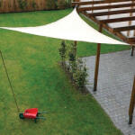 Sun Garden Napvitorla - árnyékoló teraszra, háromszög alakú 5x5x7 m Fehér színben - HDPE anyagból