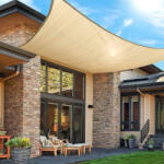 Sun Garden Napvitorla - árnyékoló teraszra, négyszög alakú 2x2 m Aranyhomok színben - HDPE anyagból