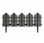 Hessa Bordura Gardulet Decorativ Plastic pentru Gazon sau Flori, Dimensiuni 56x20cm, Negru (11479B)
