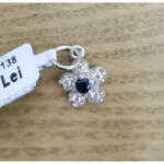 Flippy Pandantiv din Argint 925, Jolie Silver, pentru Dama, Model Floare Cu Pietre de Zirconiu Cubic, 1 x 1 cm, 0.9 g, Argintiu Bleumarin (teo-125544)