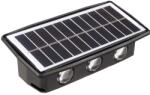 Flippy Lampa solara LED bidirectionala dreptunghiulara pentru perete Flippy, 20.5x10 cm, 6 LED-uri, 5.5V, ABS, 500mAh, rezistent la apa IP65, alb cald (teo-124724)