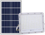 Flippy Proiector LED cu Panou Solar Flippy, Senzor de lumina Waterproof, 100W, 23x18 cm, suport U inclus, panou afisaj nivel baterie, telecomanda, 220V, Design Modern, Alb (teo-124993)